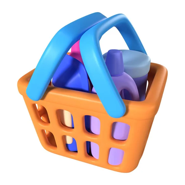 Shopping Basket Full Render Illustration Icon High Resolution Jpg File — Stock Photo, Image