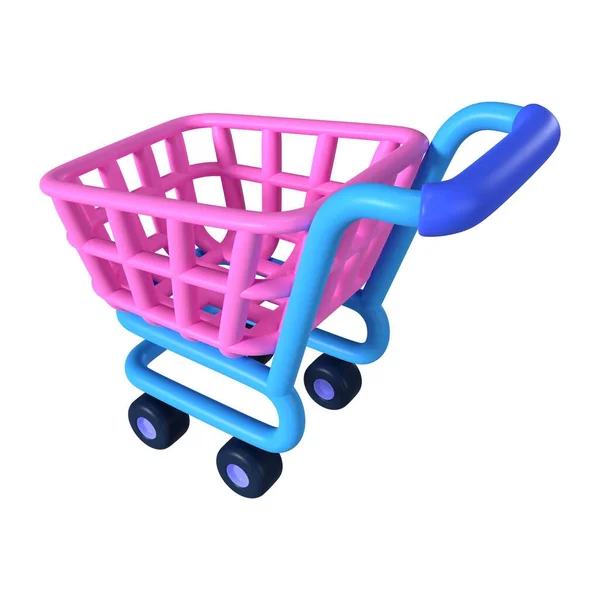 이것은 Empty Shopping Cart Render Illustration Icon 고해상도 Jpg 배경에 — 스톡 사진