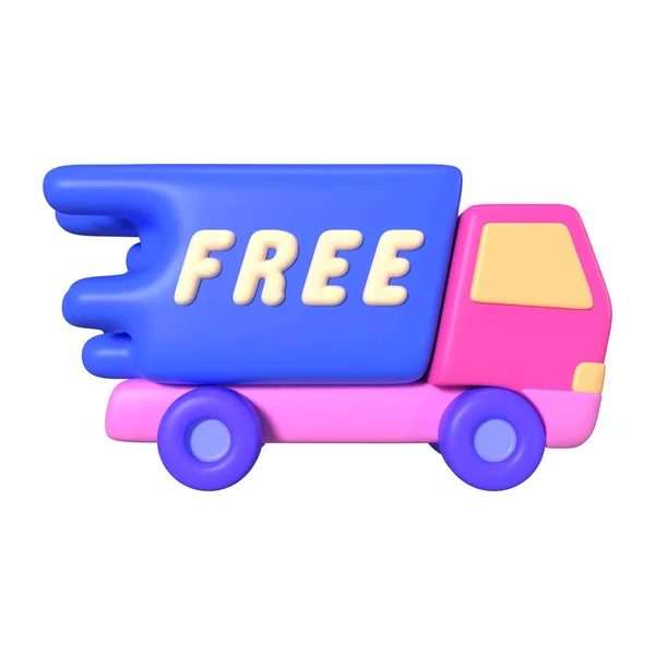 Free Shipping Render Illustration Icon High Resolution Jpg File Isolated — Stock Photo, Image