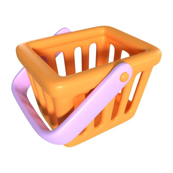 Shopping Basket Empty Render Illustration Icon High Resolution Jpg File — Stock Photo, Image
