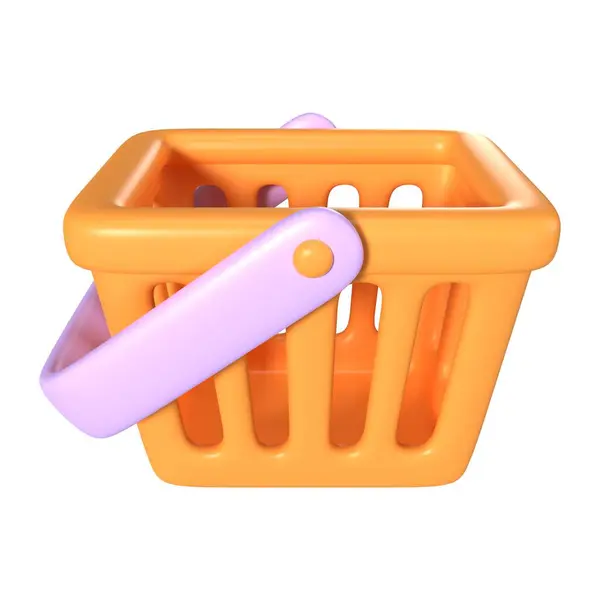 Shopping Basket Empty Render Illustration Icon High Resolution Jpg File — Stock Photo, Image
