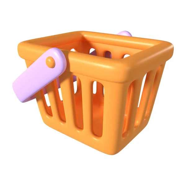 Dit Shopping Basket Empty Render Illustration Icon Hoge Resolutie Jpg — Stockfoto