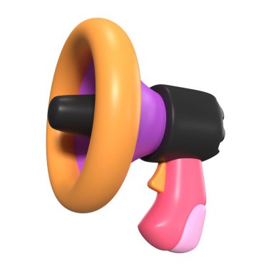 Burası Promosyon Sözcüsü 3D Render İllüstrasyon Simgesi, yüksek çözünürlüklü jpg dosyası, beyaz arkaplanda izole edilmiş.