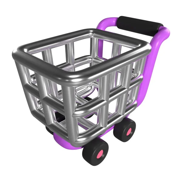 Dies Ist Empty Shopping Cart Render Illustration Icon Hochauflösende Jpg — Stockfoto