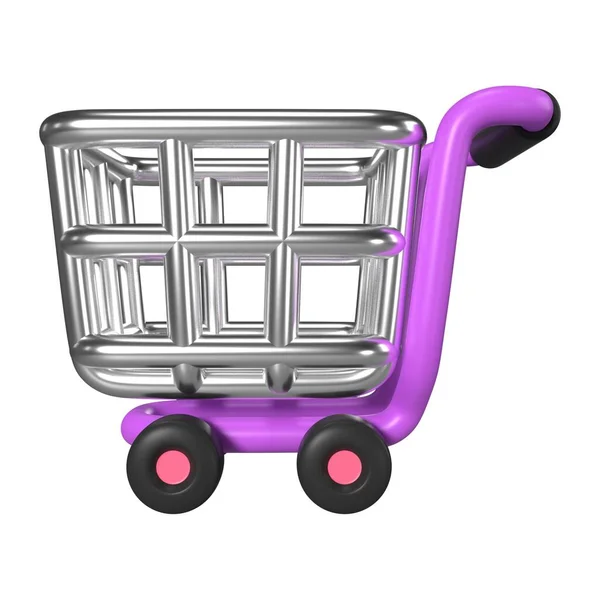 Empty Shopping Cart Render Illustration Icon High Resolution Jpg File — Stock Photo, Image