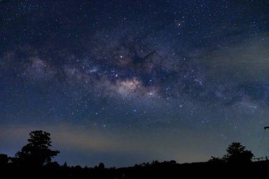 Samanyolu, phitsanulok Tayland. Uzun pozlama photograph.with tahıl