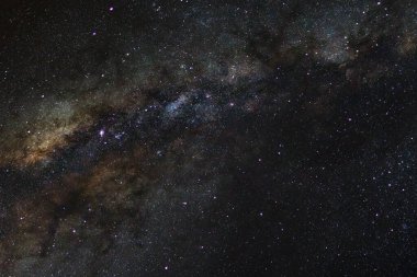 Samanyolu yıldız ve evrendeki, uzun pozlama fotoğraf, tahıl ile uzay tozu ile.