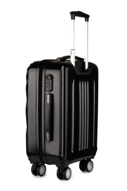 Siyah bagaj beyaz arkaplanda izole edildi