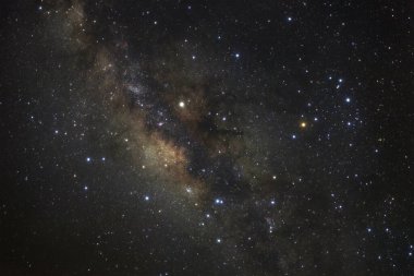 Samanyolu yıldız ve evrendeki, uzun pozlama fotoğraf, tahıl ile uzay tozu ile.