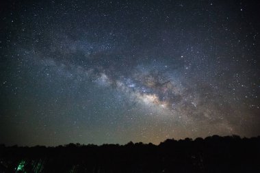Açıkça Samanyolu Galaksisi 'nin yıldızları ve uzay tozları Tayland' da phitsanulok 'ta..