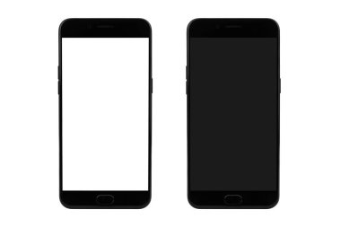 Model için siyah beyaz ekranda modern akıllı telefon