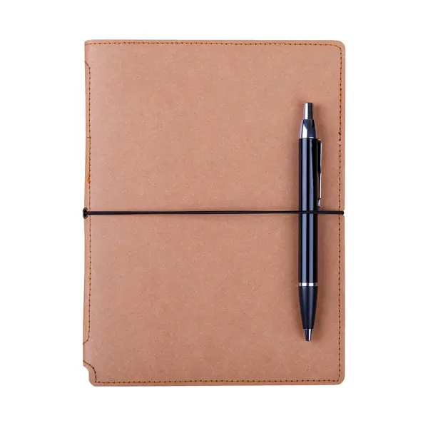 Blank Brown Note Pad Pen Royalty Free Stock Images