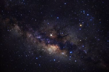 Samanyolu yıldız ve evrendeki, uzun pozlama fotoğraf, tahıl ile uzay tozu ile.