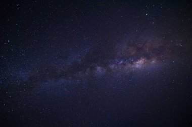Samanyolu galaksisi ve evrendeki uzay tozu yıldızlı gece gökyüzü 