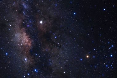 Samanyolu yıldız ve evrendeki, uzun pozlama fotoğraf, tahıl ile uzay tozu ile.