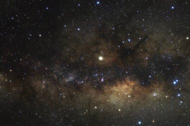 Samanyolu yıldız ve evrendeki, uzun pozlama fotoğraf, tahıl ile uzay tozu ile.