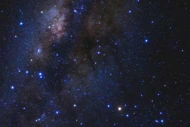 Samanyolu yıldız ve evrendeki, uzun pozlama fotoğraf, tahıl ile uzay tozu ile.