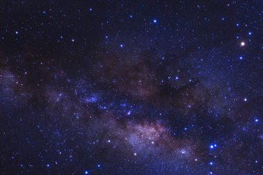 Samanyolu yıldız ve evrendeki, uzun pozlama fotoğraf, tahıl ile uzay tozu ile.