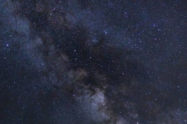 Samanyolu yıldız ve evrendeki, uzun pozlama fotoğraf, tahıl ile uzay tozu ile.