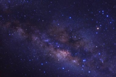 Samanyolu yıldız ve evrendeki, uzun pozlama fotoğraf, tahıl ile uzay tozu ile.