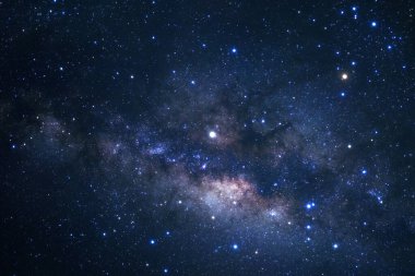 Samanyolu yıldız ve evrendeki, uzun pozlama fotoğraf, tahıl ile uzay tozu ile.