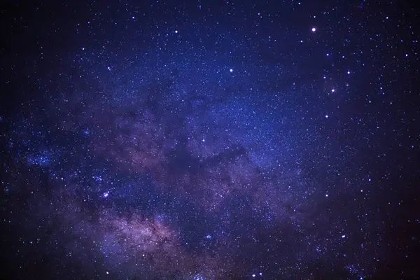 Samanyolu, uzun pozlama fotoğraf, tahıl ile yakın çekim