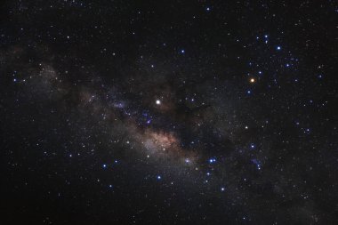 Samanyolu yıldız ve evrendeki, uzun pozlama fotoğraf, tahıl ile uzay tozu ile.