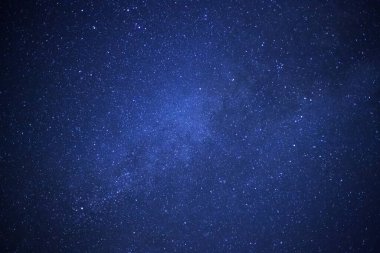 Samanyolu yıldız ve evrendeki, uzun pozlama fotoğraf, tahıl ile uzay tozu ile.