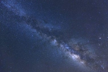 Samanyolu yıldız ve evrendeki, uzun pozlama fotoğraf, tahıl ile uzay tozu ile.
