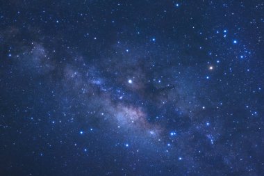 Samanyolu yıldız ve evrendeki, uzun pozlama fotoğraf, tahıl ile uzay tozu ile.