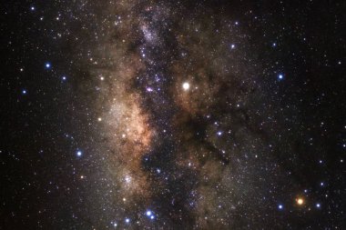 Samanyolu yıldız ve evrenin uzay tozu ile yakın çekim