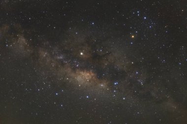 Samanyolu yıldız ve evrendeki, uzun pozlama fotoğraf, tahıl ile uzay tozu ile.