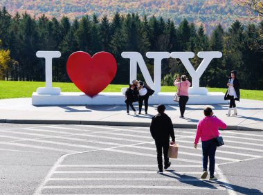 Kirkwood, New York, ABD - 15 Ekim 2022 Dinlenme yerinin yakınındaki 