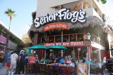 Cabo San Lucas, Meksika - 7 Kasım 2022 - Senor Frog 'un adadaki restoran ve barının ön manzarası