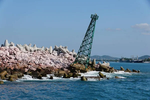 Pohled Mořskou Stěnu Kopce Faro Mazatlanu Mexiku — Stock fotografie