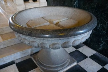 Meksika, Mazatlan yakınlarındaki Cathedral Basilica de la Inmaculada Concepcion kilisesinde gri bir yazı tipi.