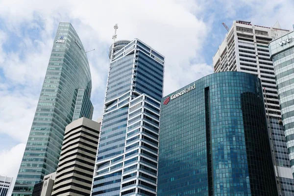 Marina Bay Singapura Fevereiro 2023 Vista Dos Edifícios Altos Modernos — Fotografia de Stock