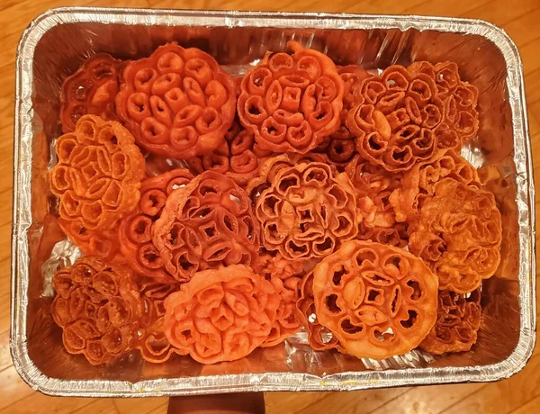 Gyönyörű Alakja Malajziai Rose Cookies Más Néven Kuih Lojalitás — Stock Fotó