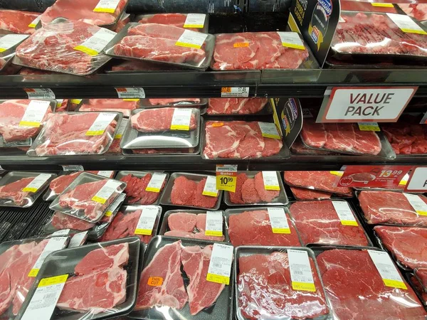 stock image Wilmington, Delaware, U.S.A - May 30, 2023 - Red meat on the shelves for sale