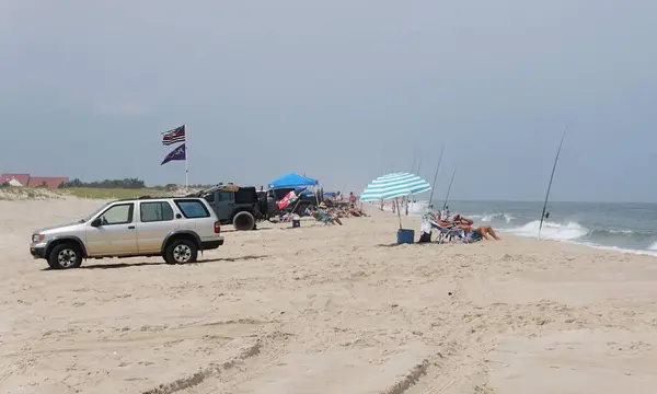 Rehoboth Beach Delaware August 2023 View Surf Fishing Beach Cape Stock Image