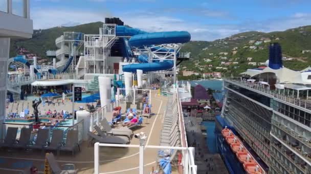 Tortola British Virgin Island Lutego 2024 Norweski Sławny Statek Wycieczkowy — Wideo stockowe
