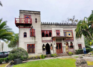 St. Augustine, Florida, ABD - 18 Kasım 2023 Villa Zorayda Müzesi 'nin ön manzarası