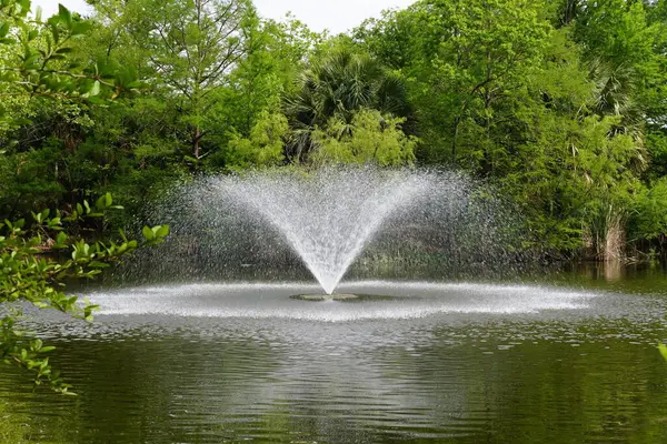 Water Fountains Wetlands San Antonio Botanical Gardens Texas — Stock Photo, Image