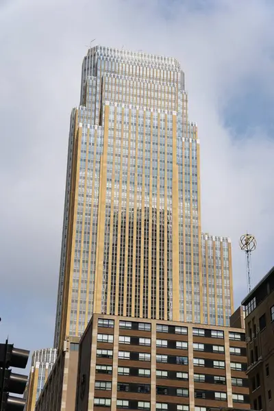 Stock image Minneapolis, Minnesota, U.S - July 13, 2024 - The view of the Wells Fargo Center in downtown area