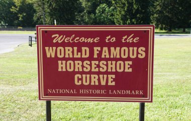 Altoona, Pennsylvania, ABD - 9 Ağustos 2025 Dünyaca ünlü Horseshoe Curve Ulusal Tarihi Eğri