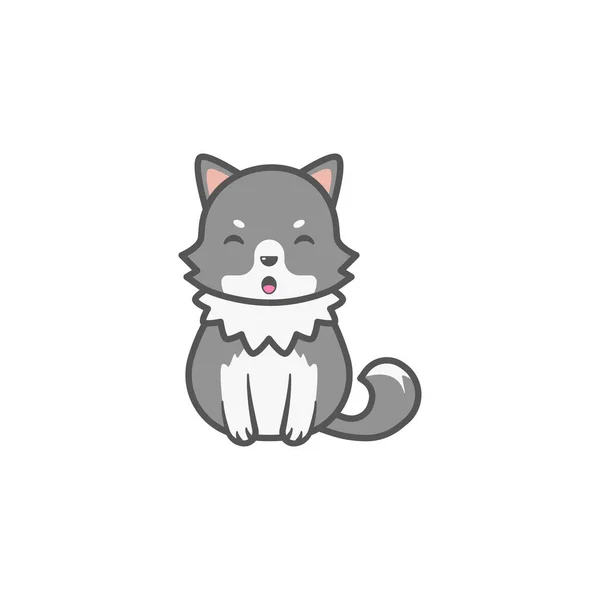 Drăguț Câine Husky Lup Animal Companie Ilustrație — Vector de stoc