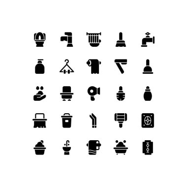 Set of bathroom toilet WC Icon, Logo, and illustration Vector