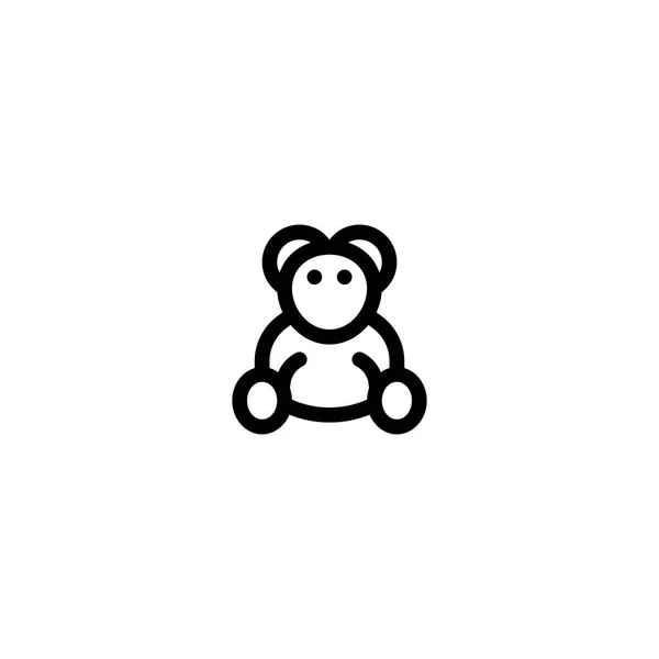 Doll Cute Bear Outline Style Icon Illustration Vector — 스톡 벡터