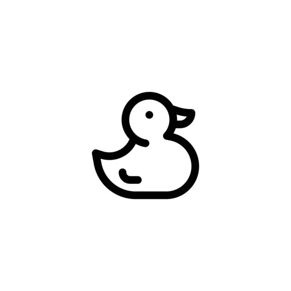 Duck Bad Leksak Kontur Stil Ikon Och Illustration Vektor — Stock vektor
