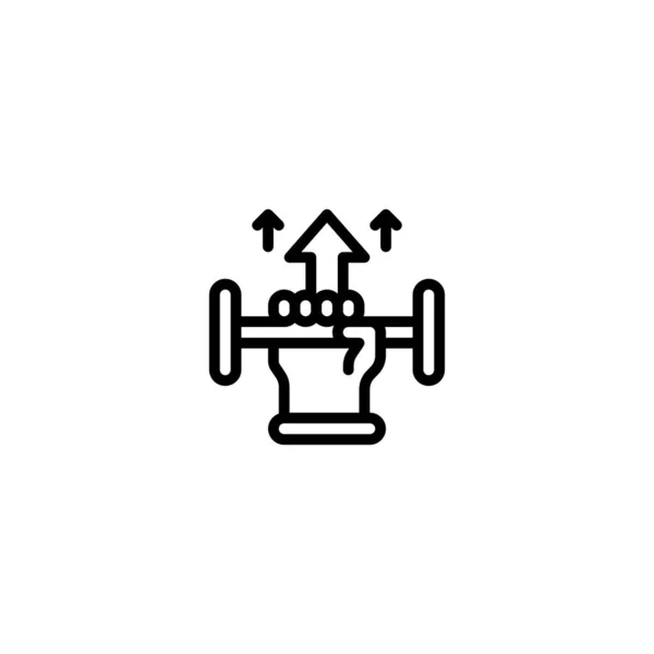 Motivasi Gym Ikon Outline Logo Dan Vektor Ilustrasi - Stok Vektor